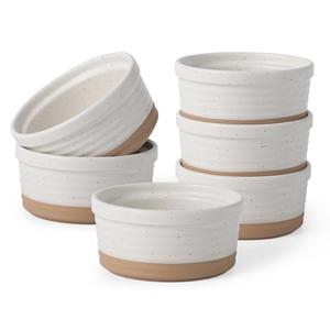 Frewinky Ceramic Ramekins 10oz,Creme Brulee Ramekins & Souffle Dishes for Oven,Small Baking-Dishes for Pudding,Lava Cakes,Serving Dip, Custard, Ice Cream,set of 5