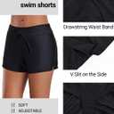 Aqua Eve Two Piece Women's Tankini Swimsuits Blouson Swim Tank Top with Shorts Modest Bathing Suits (S)