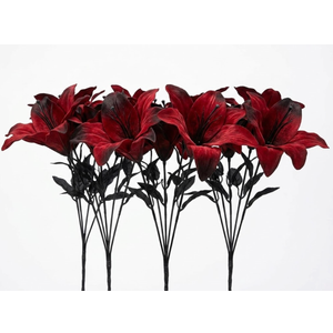 4 Bundles Red Arrangement Artificial Calla Lily Red Flowers for Wedding Bouquet Home Decoration Faux Calla Lilies Flower
