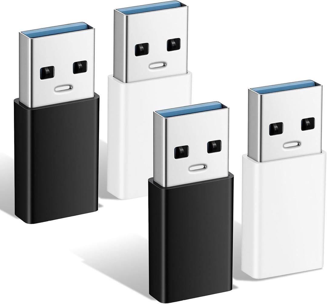 KALIONE 4 Packs USB-C Female to USB-A Male Adapter OTG Adapter USB to USB C Adapter OTG Charger Converter Compatible Phone Car CarPlay etc