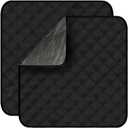 Waterproof Seat Protector Pads Washable Chair Pads for Incontinence Reusable Pee Pads for Adults Kids Non-Slip Chair Protectors Covers for Wheelchair 2 Pcs Black 22"x21"