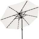 MASTERCANOPY Patio Umbrella with 32 Solar LED Lights -8 Ribs (9ft,Light Beige)