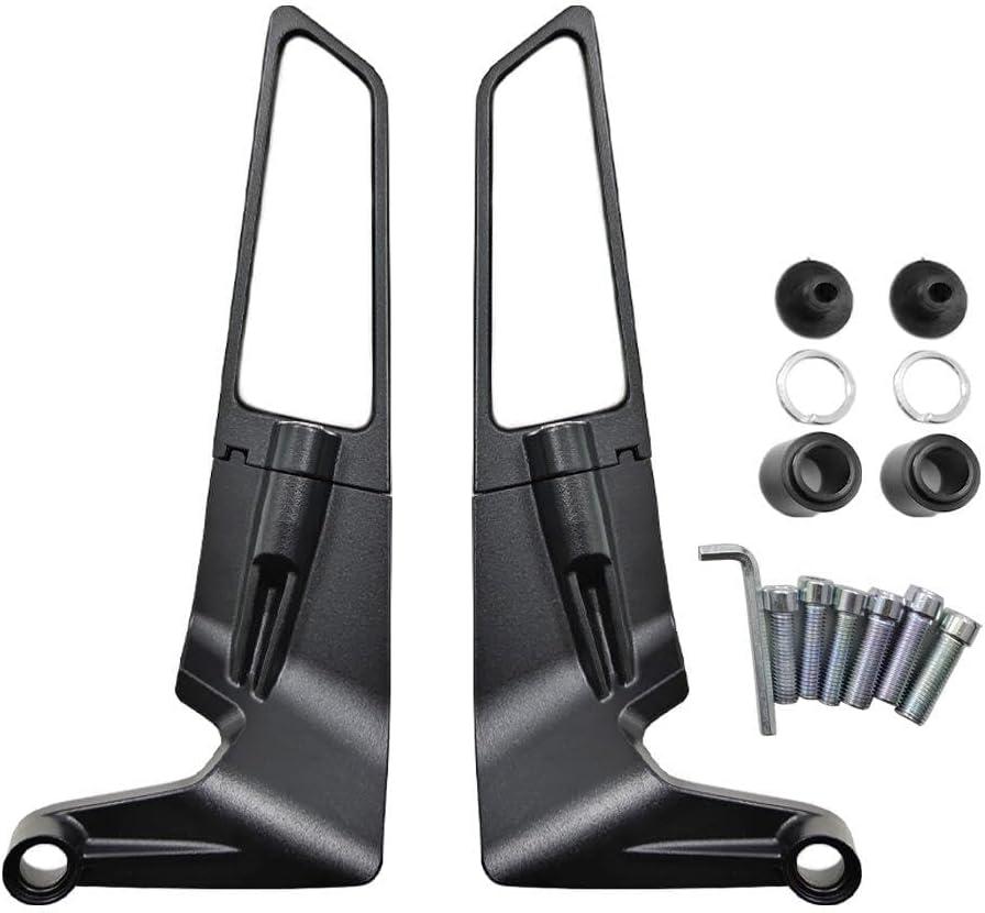 VD New Bike Mirror Adjustable Rotating Rear View Stealth Fin Wings Side Mirrors for Yamaha, Hero Honda Suzuki Benelli DUKE-250-390 MT-15 Apache 200 4v All Street Necked Bikes Accessory