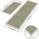 Sage Green Vintage Boho Elegance Kitchen Rug Sets [2 PCs], Anti-Fatigue, Waterproof Non-Slip Kitchen Mats Heavy Duty Comfort Foam Rug for Kitchen, Floor, Laundry,17"x29"+17"x47"