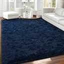 Fluffy Navy Blue Rugs for Bedroom Living Room, 75x130" Rug for Boys Kids Girls Bedroom, Soft Shaggy Plush Cute Floor Carpet for Baby Nursery, Non-Slip and Washable Carpets for Home Decor