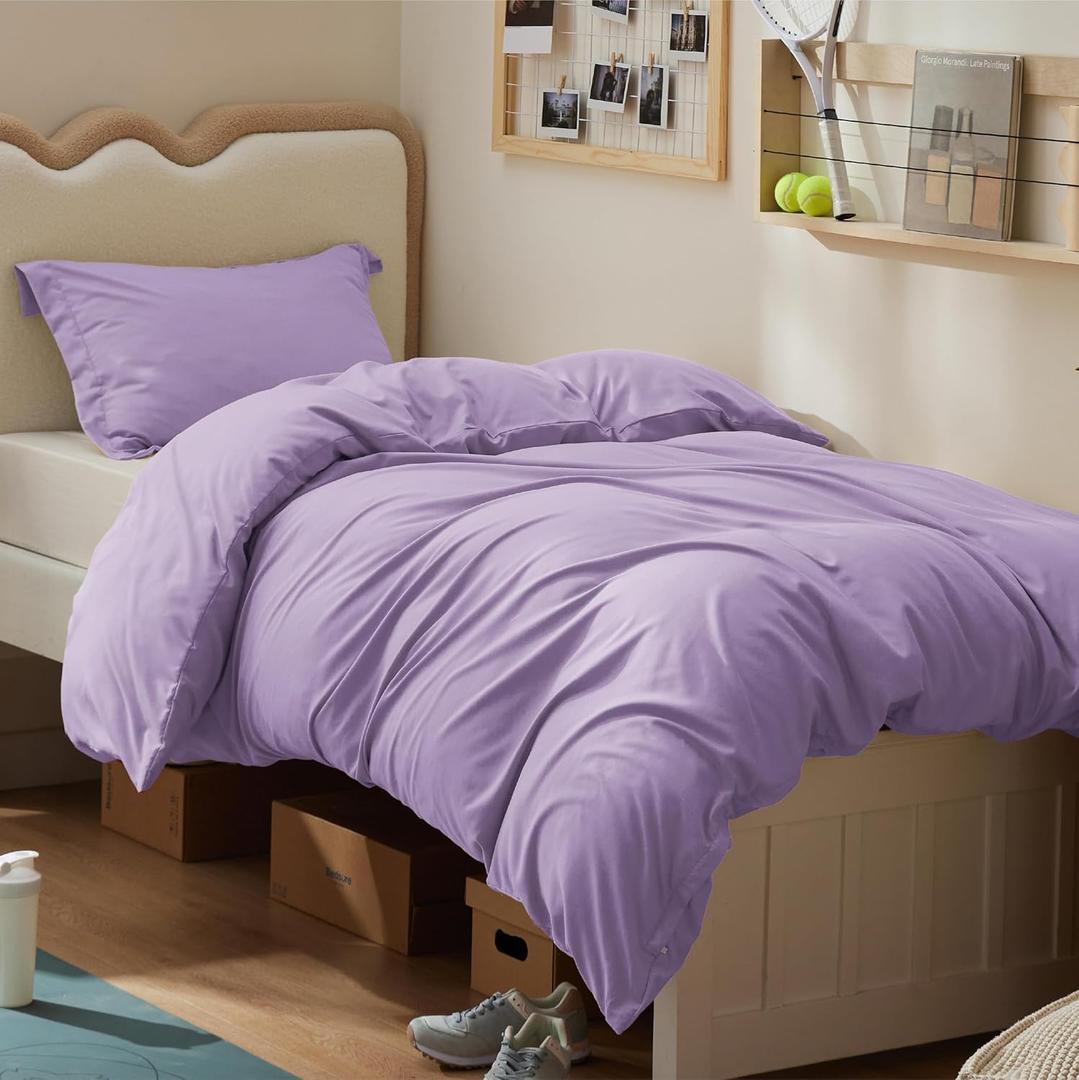 Bedsure Duvet Cover Twin/Twin XL Size - Soft Double Brushed Bedding Set for Kids & Adults, Zipper Closure, 2 Pieces, Includes 1 Duvet Cover (68"x90") & 1 Pillow Sham, NO Comforter, Orchid Bloom