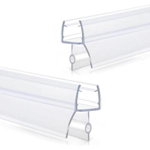 Shower Door Bottom Seal Strips 2PCS, 36 Inch Long Ultra Clear Vinyl Seal Strips with Sweep for 5/16"(8mm) Thick Frameless Glass Door, to Stop Water Leak