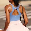 RUNNING GIRL Workout Tank Tops for Women Built in Shelf Bras Padded,Sleeveless Gym Tops Athletic Yoga Shirts(BX3062_Light Blue_L) (L)