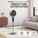 TRIANGLE Standing Fan for Bedroom, 1190CFM Pedestal Fans Oscillating with Remote, 35-43" Adjustable Floor Fan with DC Motor, 23dB Quiet, 12 Speeds, 12H Timer for Home Office- Gray, Medium