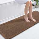 OLANLY Bathroom Runner Rugs 59x20, Extra Soft Absorbent Chenille Bath Rugs, Rubber Backing Quick Dry, Machine Washable Long Bath Mats for Bathroom Floor, Tub and Shower, Home Decor Accessories, Mocha