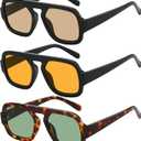 Square Aviator Sunglasses Womens - Trendy Sun Glasses for Women Men UV Protection Lightweight Comfortable Shades