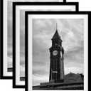 Wiscet 18x24 Picture Frame Set of 2, Display Pictures 16x20 with Mat or 18 x 24 Poster Frame Without Mat, Wall Gallery Photo Frames, Black