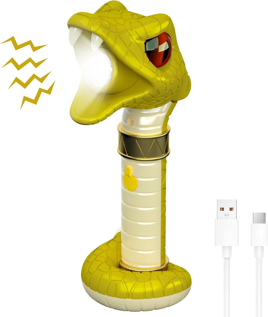 COSOOS Rechargeable Flashlight for Kids, Hiss & Music Mode, Kids Flashlight Toys, Outdoor Camping Gear Accessories, Christmas Stocking Stuffer for Kids Boys Girls