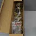 Sumind 9.8 x 11.8 Inch Christmas Star Tree Topper Glittered Star Metal Plug in Treetop Ornaments with Bow and 30 LED String Light for Christmas Tree Indoor Holiday Party Decoration(Gold)