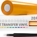 VinylRus Heat Transfer Vinyl-12 x 20ft Yellow Iron on Vinyl Roll for Shirts, HTV Vinyl for Silhouette Cameo, Cricut, Easy to Cut & Weed