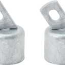 VIVIDA 1-5/8" Top Rail End for Chain Link Fence, Rail End Cap for 1-5/8" OD Pipe, Galvanized Steel, 2 PCS