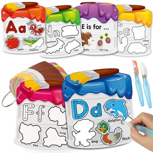 Coogam Water Painting Cards with Learning Alphabet, Reusable Aqua Painting Doddle Vocabulary Flash Cards, ABC Words Learning Educational Montessori Toy Gift for 3 4 5 Year Old Kids