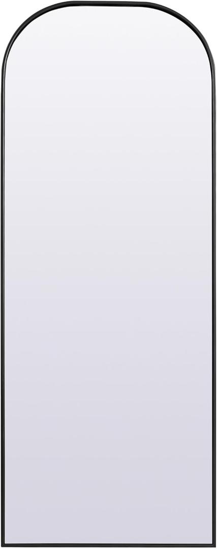 Illuminate, Metal Frame Arch Full Length Mirror 28X74 Inch in, Modern, Black
