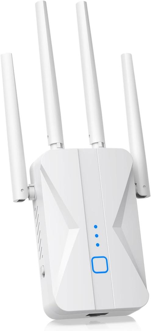 WiFi Extender Signal Booster, 2026 WiFi Extender AC1200Mbps Dual Band (5.8GHz/2.4GHz), WiFi Booster with Ethernet Port for Home Covers up to 10000 Sq.ft, Compatible with More Devices (White)
