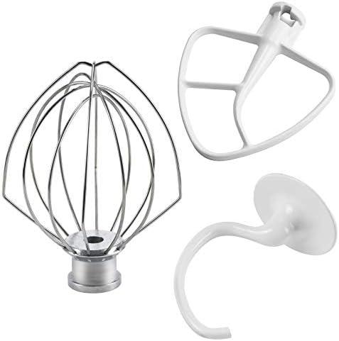 Kitchen Mixers Accessories Including K45DH Dough Hook&K45B Coated Flat Blade Paddle&K45WW Wire Whip for 4.5 QT Kitchen Tilt-Head Stand Mixer Attachments for k-i-t-c-h-e-n-a-i-d Stand Mixers MIFLUS