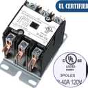 1 Pack Carrier HVAC Motor Contactor, 3 Pole 40 Amp 120V Coil Air Conditioner Contactor, AC Definite Purpose Contactor Replacement Relays, Air Conditioner Condenser Compressor