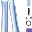 Bikini Trimmer for Women, 2-in-1 Painless Electric Razor with Dual Heads, IPX7 Waterproof Cordless Body & Facial Shaver for Pubic Hair, Underarms, Legs & Face, Wet & Dry (Blue)