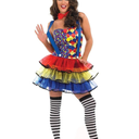 fun shack Clown Costume for Women, Colorful Clown Outfit, Fun Clown Attire for Parties and Events, Dress Up M