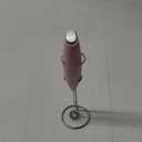 Paris Hilton Electric Handheld Milk Frother with Double Coil Head Whisk and Gold Metal Stand, Battery Powered (2 AA Batteries Required but Not Included), Pink