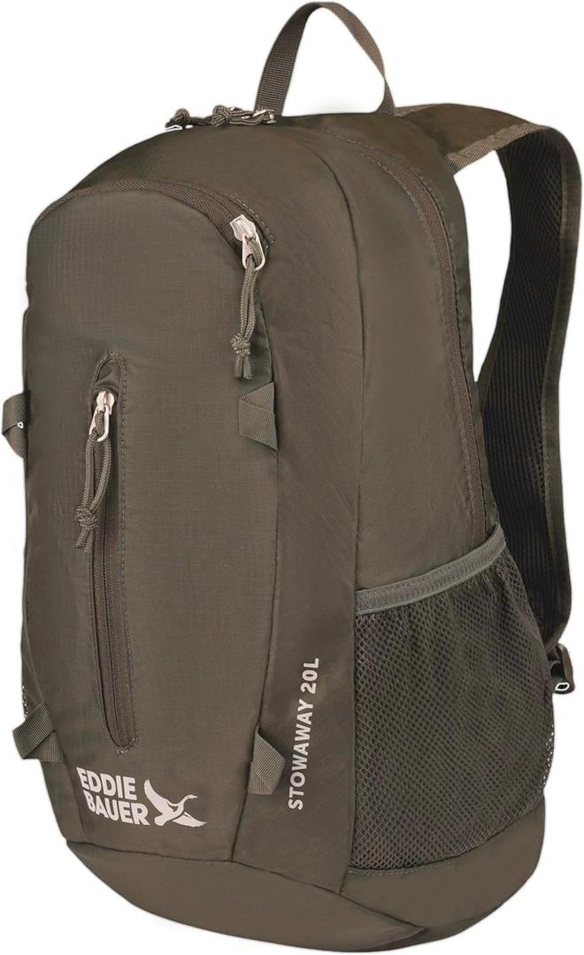Eddie Bauer Stowaway Packable Backpack | Travel | Outdoor | Lightweight | Foldable | Durable | Ripstop Polyester | 20L - Dark Forest