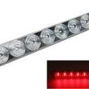 15" Clear Red Multi-function Stop Turn Tail Marker Trailer Light LED Bar Truck Waterproof USA Made