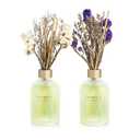 Reed Diffuser - Jasmine Lily & Grapefruit 6.76oz 200ml Pack of 2 Flower Essential Oil Reed Diffuser Set with 16 Sticks - Long Lasting Fragrance for Home Bedroom Bathroom Room Shelf Decor