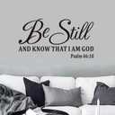 Christian Wall Decals for Living Room: Bible Verse Quotes Inspirational Positive Vinyl Art Wall Stickers for Bedroom Wall Decor - Be Still and Know That I am God 28.6" X 15" (Large)