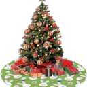 Easter Rabbits Christmas Tree Skirt 48 Inches, Xmas Tree Skirt Party Indoor Decoration Ornaments Hat