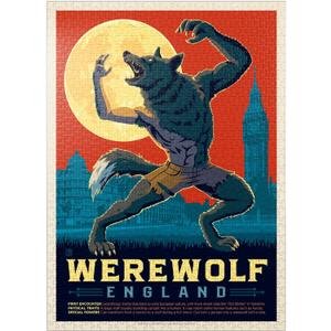 MyPuzzle Mythical Creatures: Werewolf (England), Vintage Poster - Premium 1000 Piece Jigsaw Puzzle for Adults