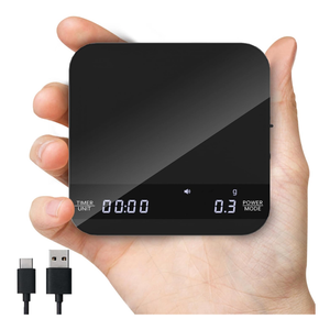 Coffee Scale with Auto Timing, Mini Rechargeable Espresso Scale with Timer, 2kg/0.1g High Precision Scale for Espresso and Pour-Over Coffee with Brewing Assist Modes