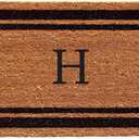 Calloway Mills 152961830H Black Border 18" x 30" Monogram Doormat, (Letter H)