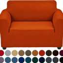 Joccun Stretch Chair Couch Cover,1-Piece Sofa Slipcover Spandex Jacquard Fabric Sofa Covers with Elastic Bottom, Furniture Protector for Dogs, Cats, Kids(Armchair, Pureed Pumpkin) (Small 35" - 55")
