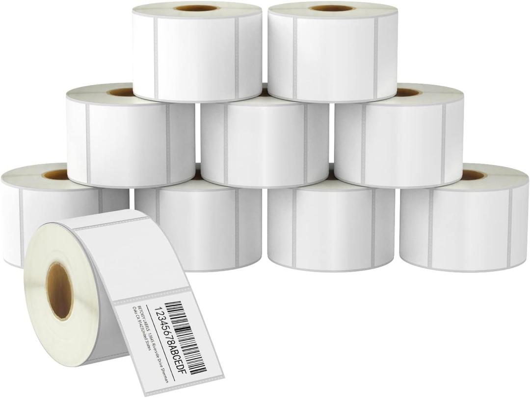 BETCKEY - 2" x 2" (51 mm x 51 mm) Square Labels Compatible with Zebra & Rollo Label Printer,Premium Adhesive & Perforated [10 Rolls, 7500 Labels]
