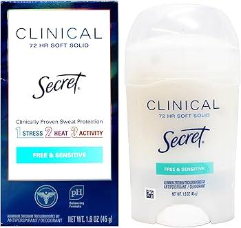 Secret Clinical Strength Soft Solid Sensitive Unscented Deodorant, 1.6 oz