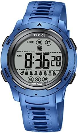 TICCI Men Women Unisex 8 Alarm Vibrating Watch Medication Aids Vibra Alert Pill Reminder Big Digits Waterproof