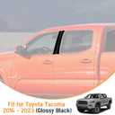 AMSPRAC Door Pillar Covers Fit for Toyota Tacoma 2016-2023,Exterior B Pillar Molding Post Trim Overlay,Pre-Cut Side Pillar Cover Trim Protector,Anti-Scratch,4PCS,Glossy Black