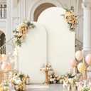 7.2FT 6FT Arch Backdrop Cover for Wedding, Set of 2 Stretchy Spandex Fitted Arch Stand Cover for Baby Shower, Birthday Party Decor, Chiara Backdrop Cover with Double-Sided Design(Ivory)