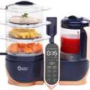 Babymoov Duo Meal Station XL, 6 in 1 Food Processor with Steamer, Multi-Speed Blender, Warmer, Defroster & Sterilizer (Nutritionist Approved), pink