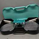 EasyGo Badminton Set, with Net, 4 Racket, 4 Birdies, Portable Storage Box, for Backyards, Outdoor Games, Yard Games