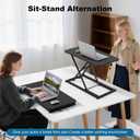 Height Adjustable Standing Desk Converter,Computer Keyboard Stand for Desktop,Keyboard Riser for Stand Up Desk Riser,Computer Workstations for Laptop and Single Monitor Office Use,Size 23.6 Inch