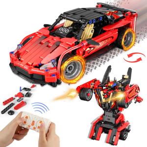 Remote Control Racing Car Building Kit, Compatible with Lego STEM Toys for Kids 2 in 1 Model Car Kit 425 PCS, Gifts Toys for Age 6-12 Years Old Kids Boys