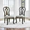 Signature Design by Ashley Maylee Classic Upholstered Armless Dining Chair, Set of 2, Dark Brown, 22"W x 26"D x 44"H