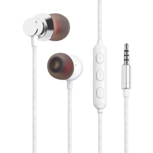 in Ear Wired Earbuds, Wired Headphones with Microphone, 3.5mm Corded Earphones with in Line Volume Controller, White