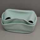 3-Pack Small Storage Baskets for Organizing | Woven Shelf Toy Basket | Rope Baskets for Gifts Empty | Closet Organizer Bins with Handles | Cube Decorative Box | 11.87.85.1 | Light Blue