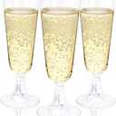 Plastic Champagne Flutes 40 Pack, 5.5 Oz Clear Disposable Plastic Champagne Glasses, Wine Glasses Cups for Wedding Celebration Birthday Party Valentines Wine Tasting New Years Eve Party Supplies